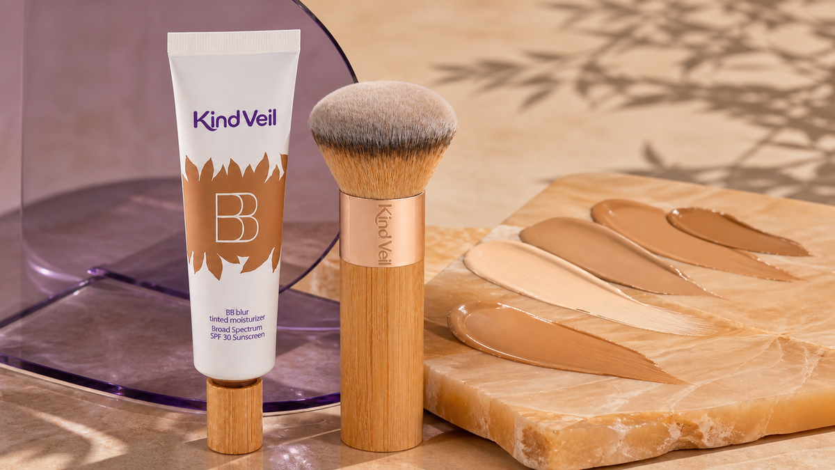 Kind Veil BB Blur, brush and flexible shade swatches